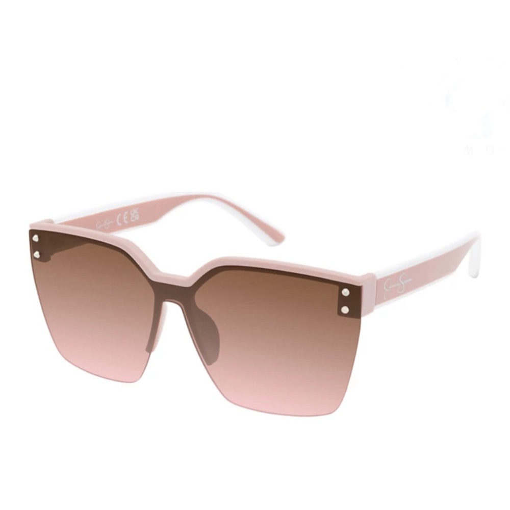 Jessica Simpson j6351 pink brown lens flat brow rimless sunglasses brand new
